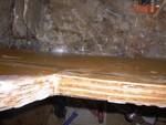 This shows the three layers of plywood epoxied together and also to the back of the hull