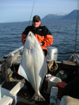100 lb halibut and my guide