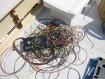 Nothing on the boat worked. Flipped on the bilge switch and the engine tilted. ripped out the old wiring harness...garbage...it was all non tinned copper wiring, the same stuff that is used in automobiles. A good amount of it was green with corrosion. Replaced it all with Ancor marine grade wire. 