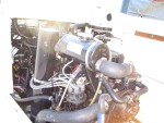 165 h.p. Mercruiser......or 250 straight 6 chevy, f/w cooled,electronic ignition, block heater keeps away exterior condensation during cold months... 