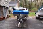Bow mounted 65 LB thrust foot controlled trolling motor.