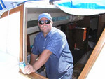 Brian Marks, underway in the Chesapeake Bay aboard "Kinnakeet"