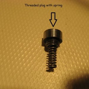 Threaded plug with spring