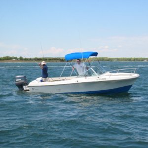 Murph's v20 with new bracket and 200 hp yamaha added-- after hacking off the OMC seadrive