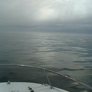 20 miles offshore and it's the calm before the storm.  High tailed it out of there!!