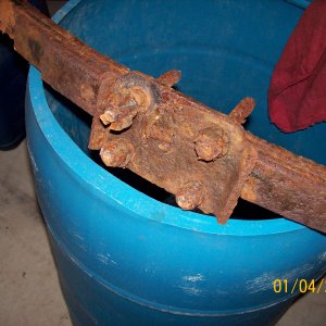 Old spring bolts and plates.