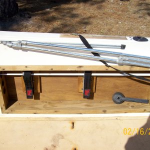 Homemade rod rack built by previous owner,