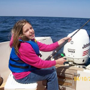 Summer reeling in a big one.