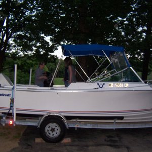 The family seems to be right at home in the new boat.