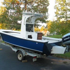 74 Center Console.  Transom and console were already done when I bought the boat last year.  I did installed  a new bracket and repowered though.  Lot