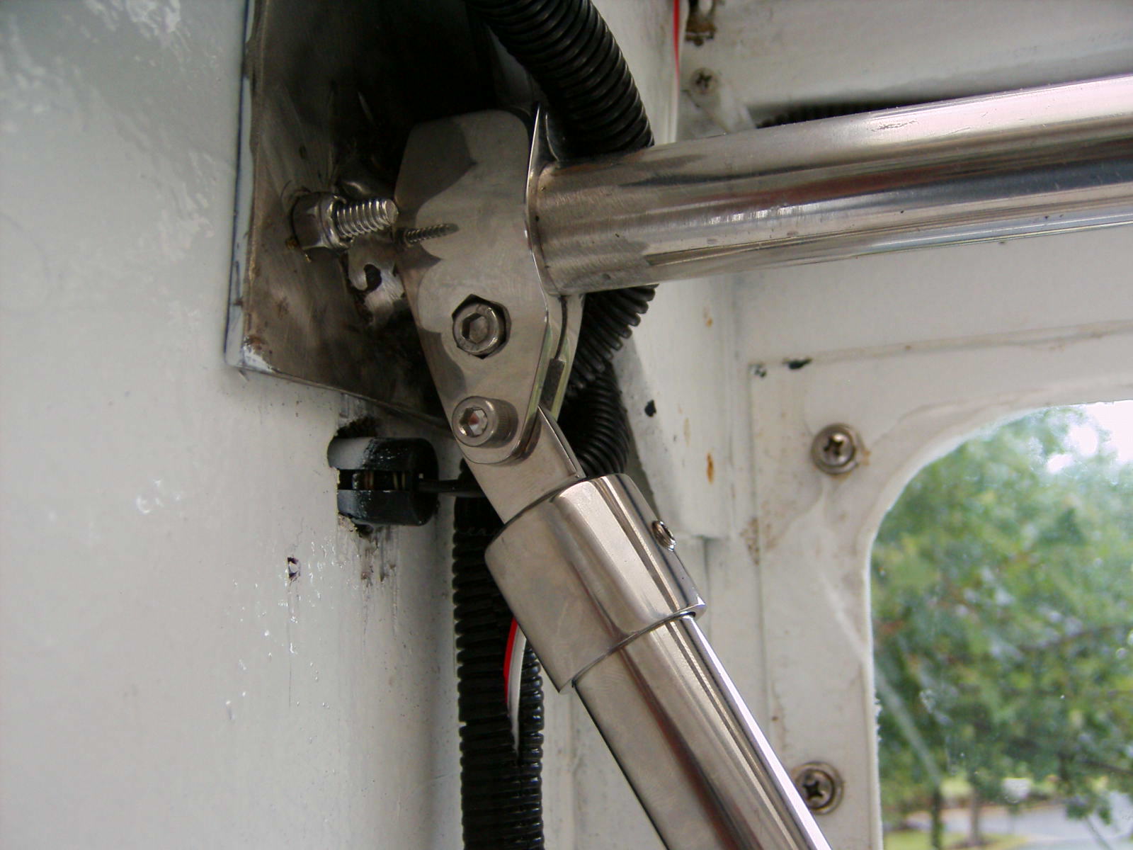 I used standard Bimini top hardware to make most of the connections!
