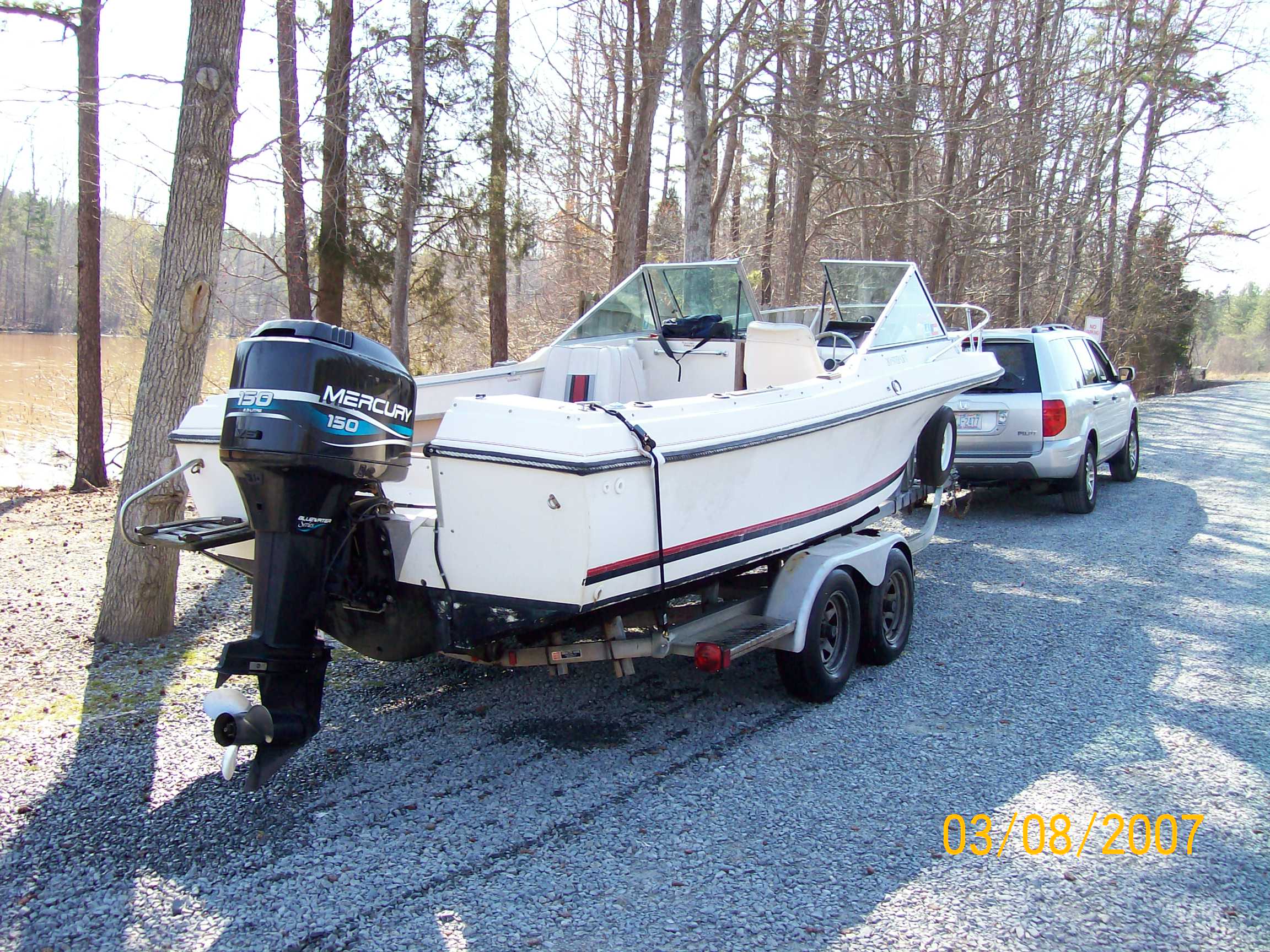Loaded up and ready to go home.  The Honda Pilot does great towing the V.