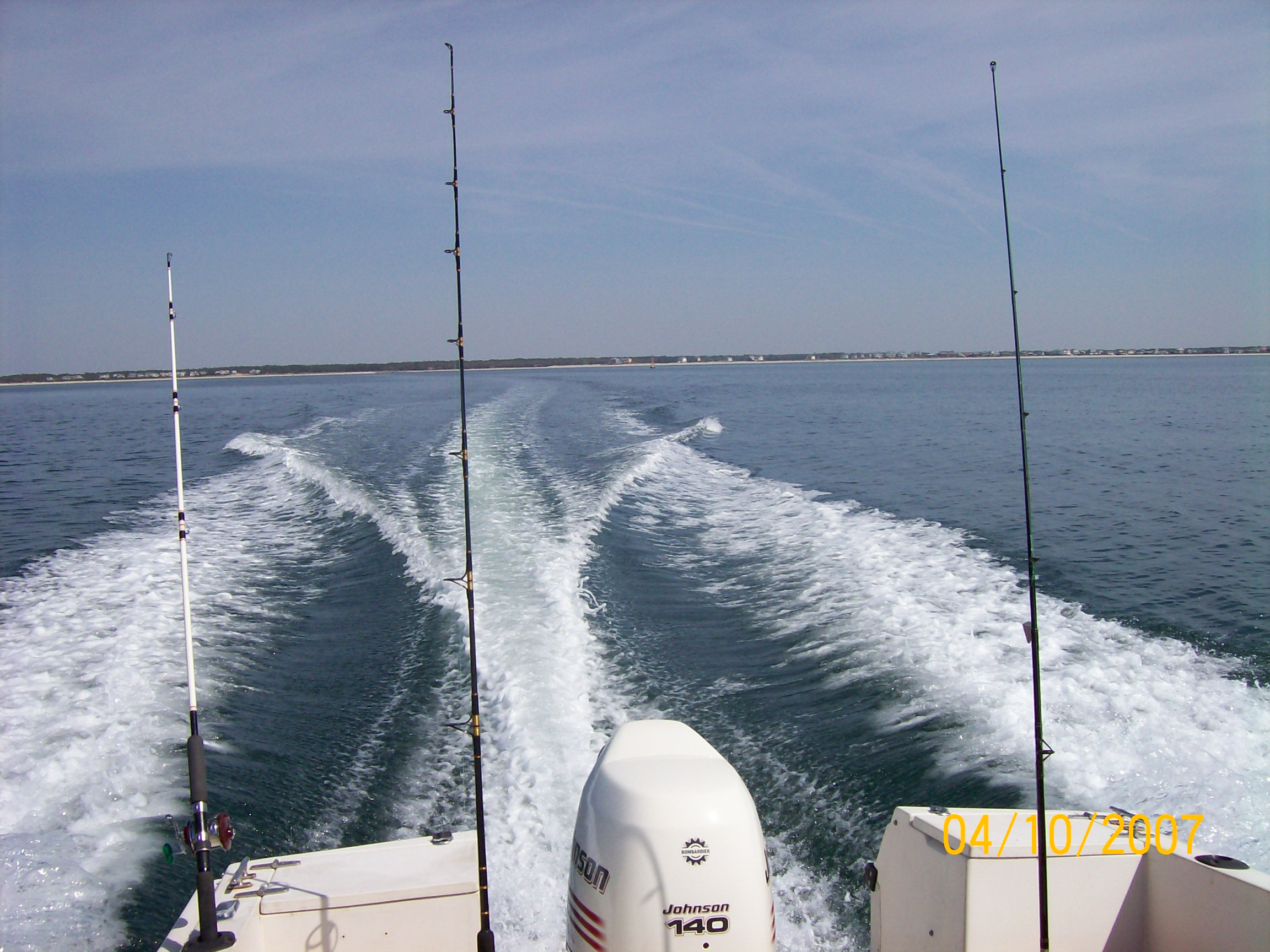 Running out of Lockwood's Folly Inlet, NC on a flat calm day.